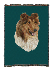 Rough Collie 2 Blanket Teal