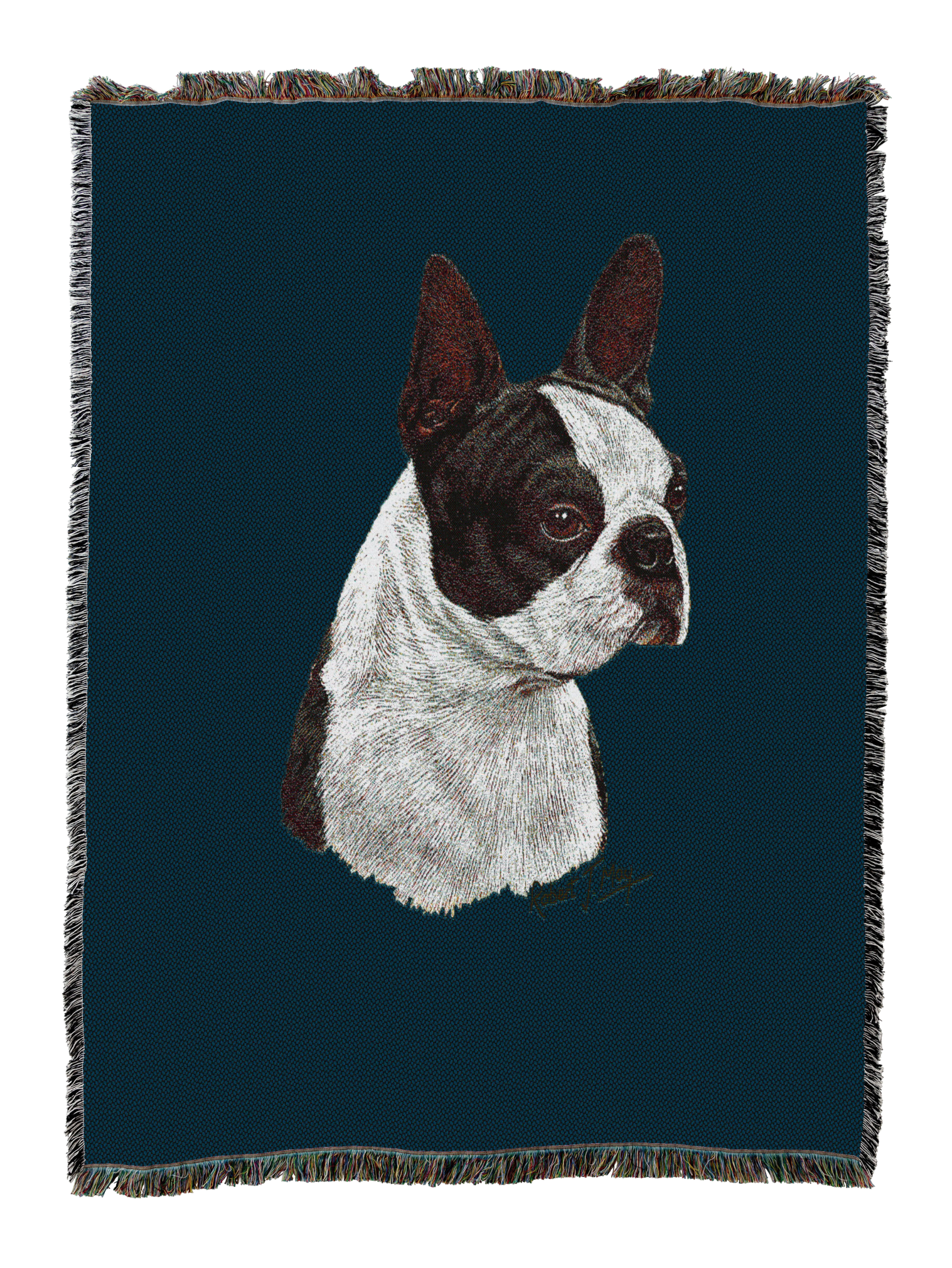 Boston Terrier Black Blanket