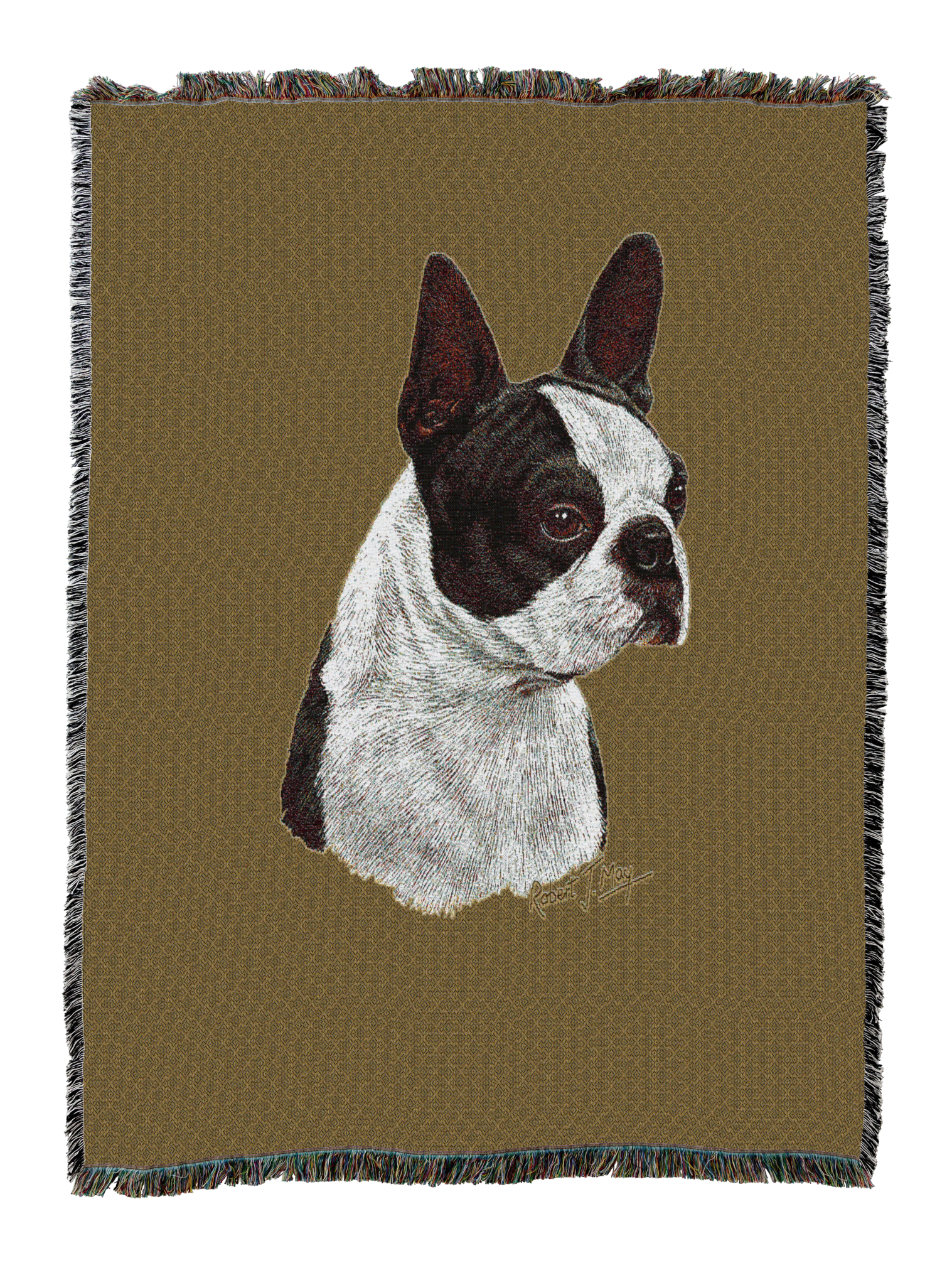 Boston Terrier Black Blanket Sand