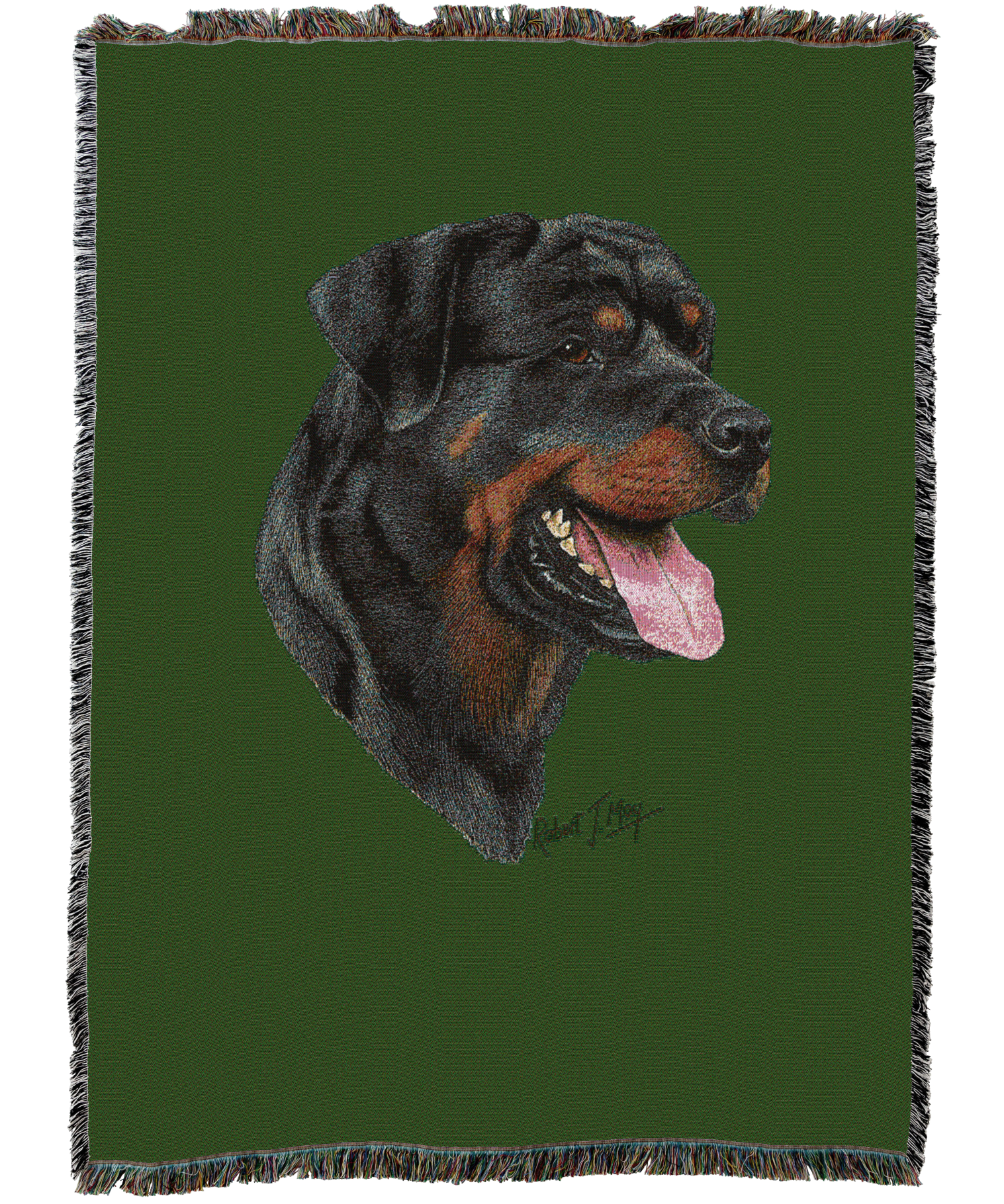 Rottweiler Blanket Green