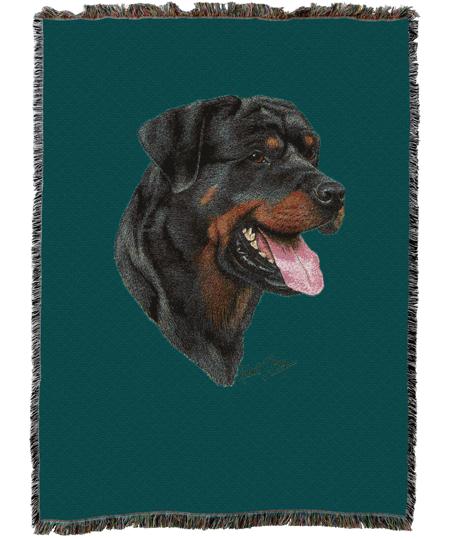 Rottweiler Blanket Teal
