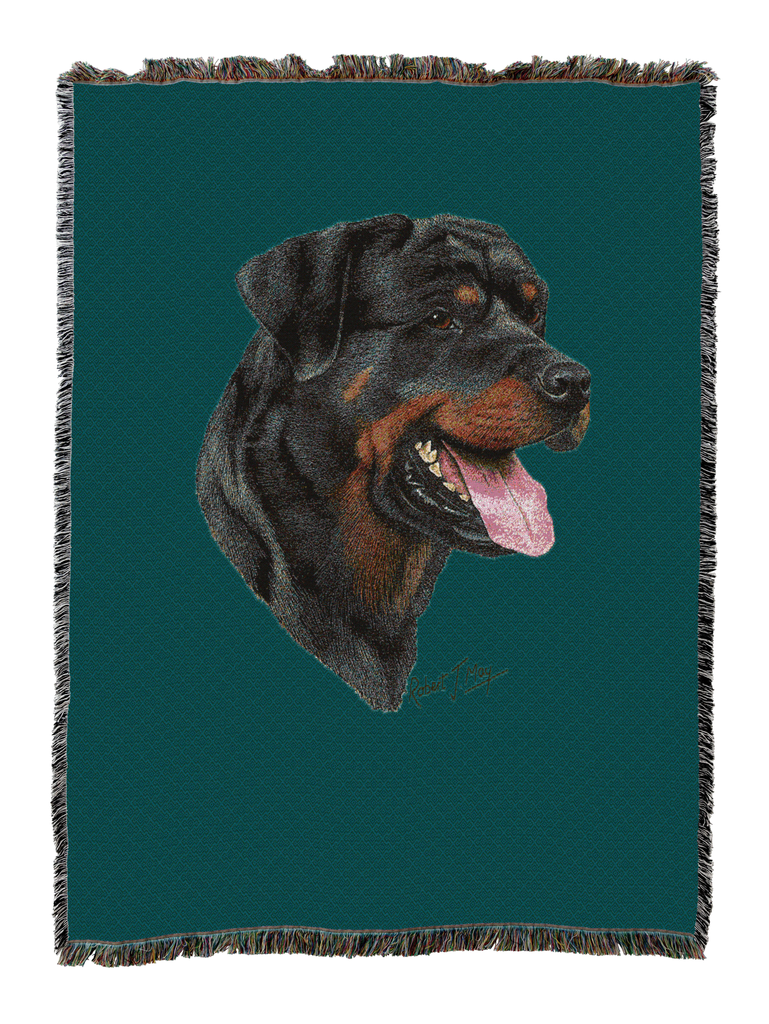 Rottweiler Blanket Teal