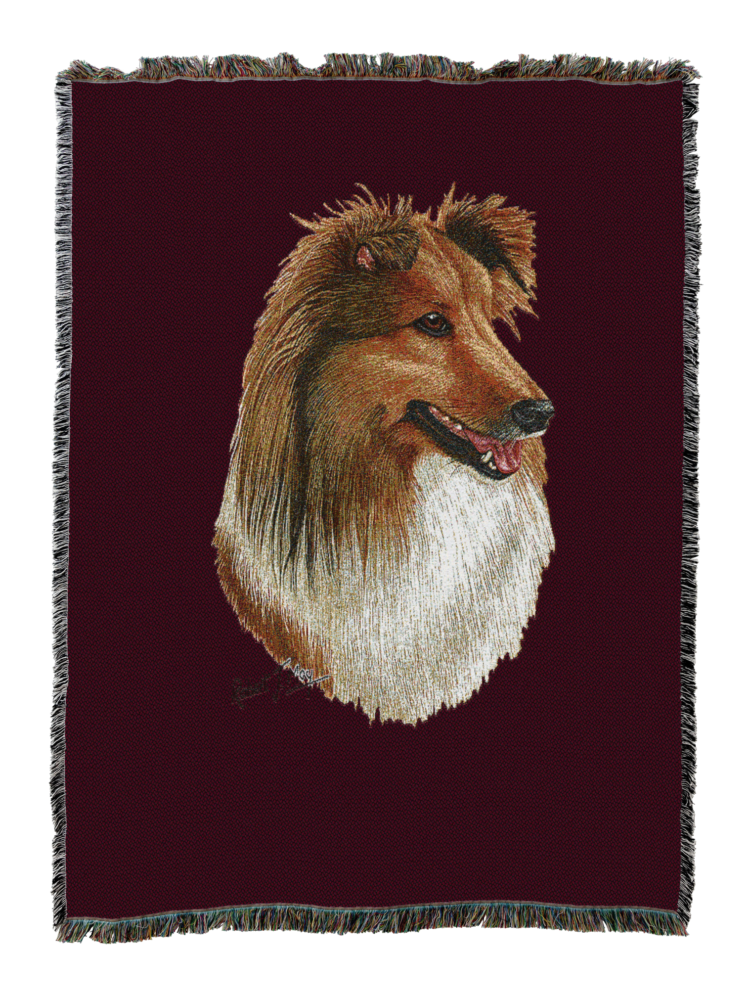 Shetland Sheepdog 2 AKA Sheltie Blanket Red