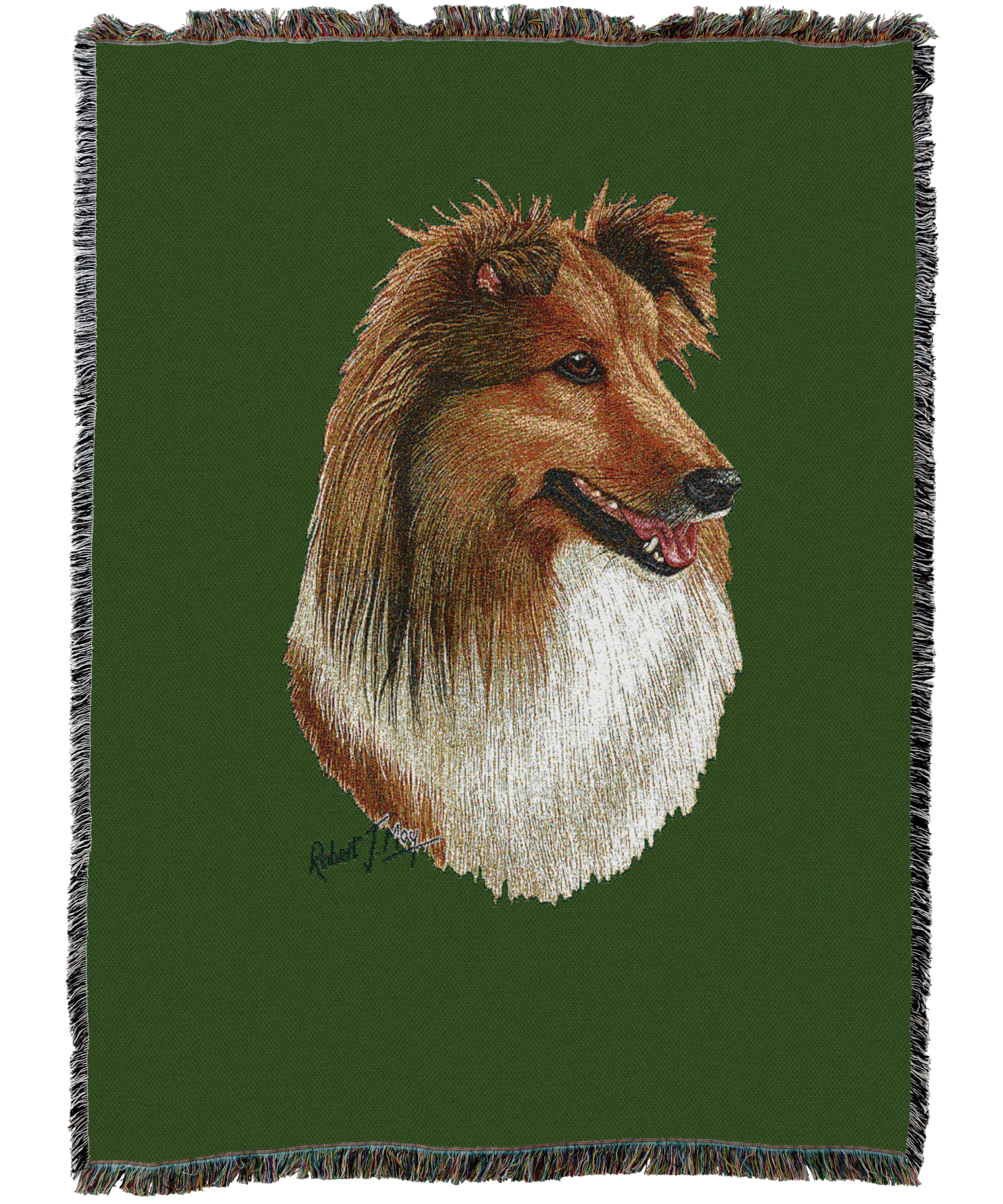 Shetland Sheepdog 2 AKA Sheltie Blanket Green