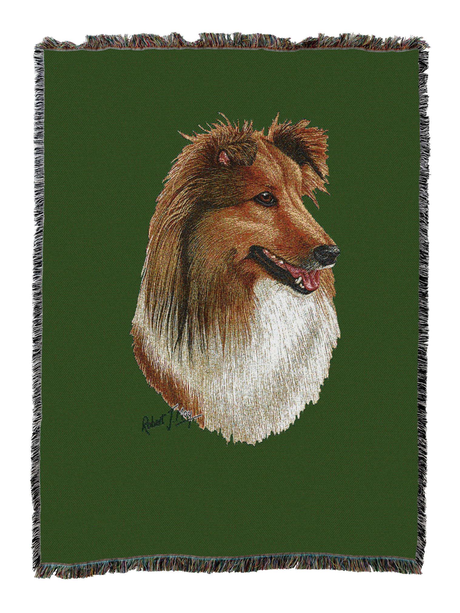 Shetland Sheepdog 2 AKA Sheltie Blanket Green