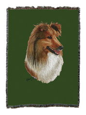 Shetland Sheepdog 2 AKA Sheltie Blanket Green