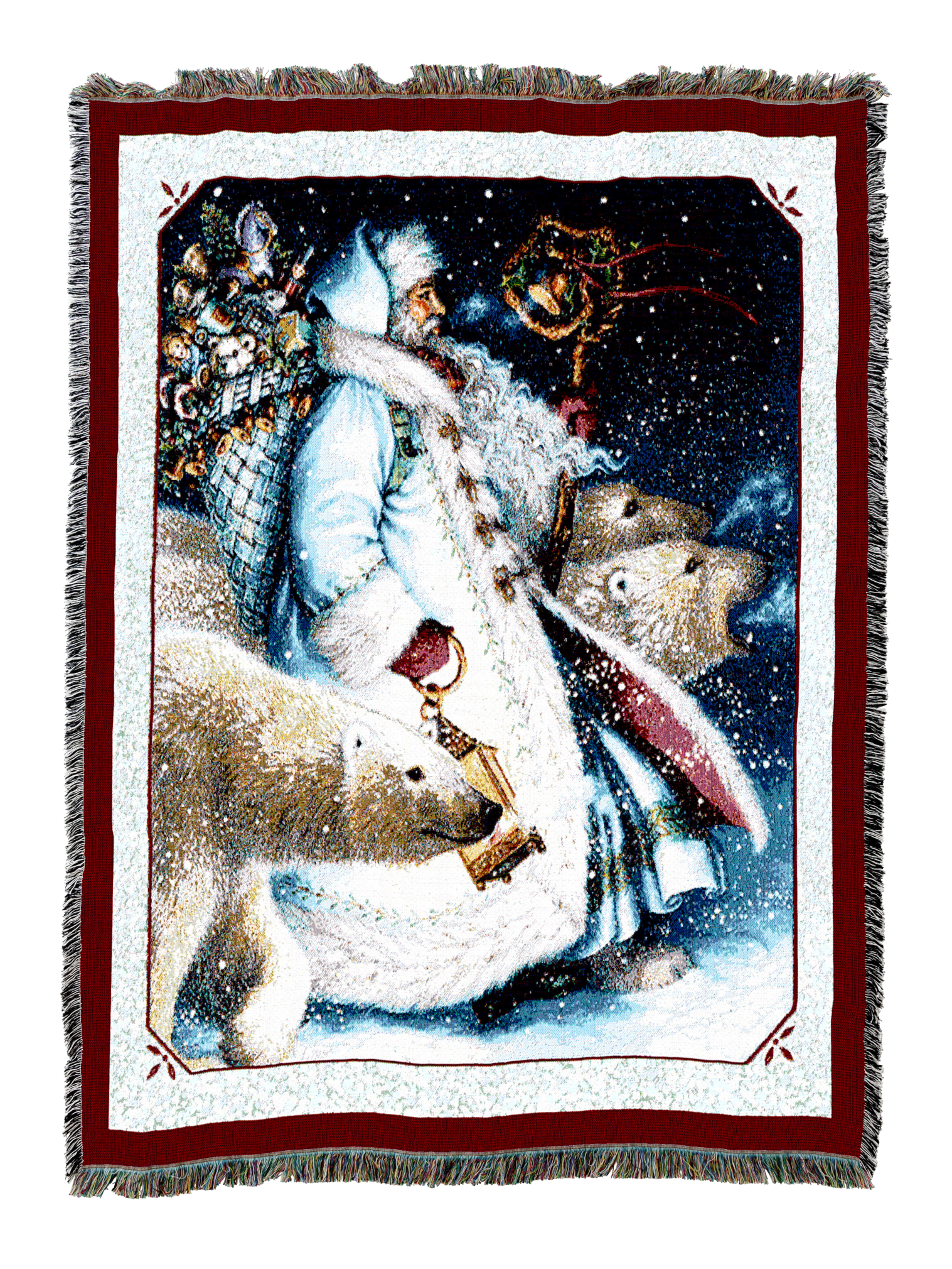 Santa And Polar Bears Blanket