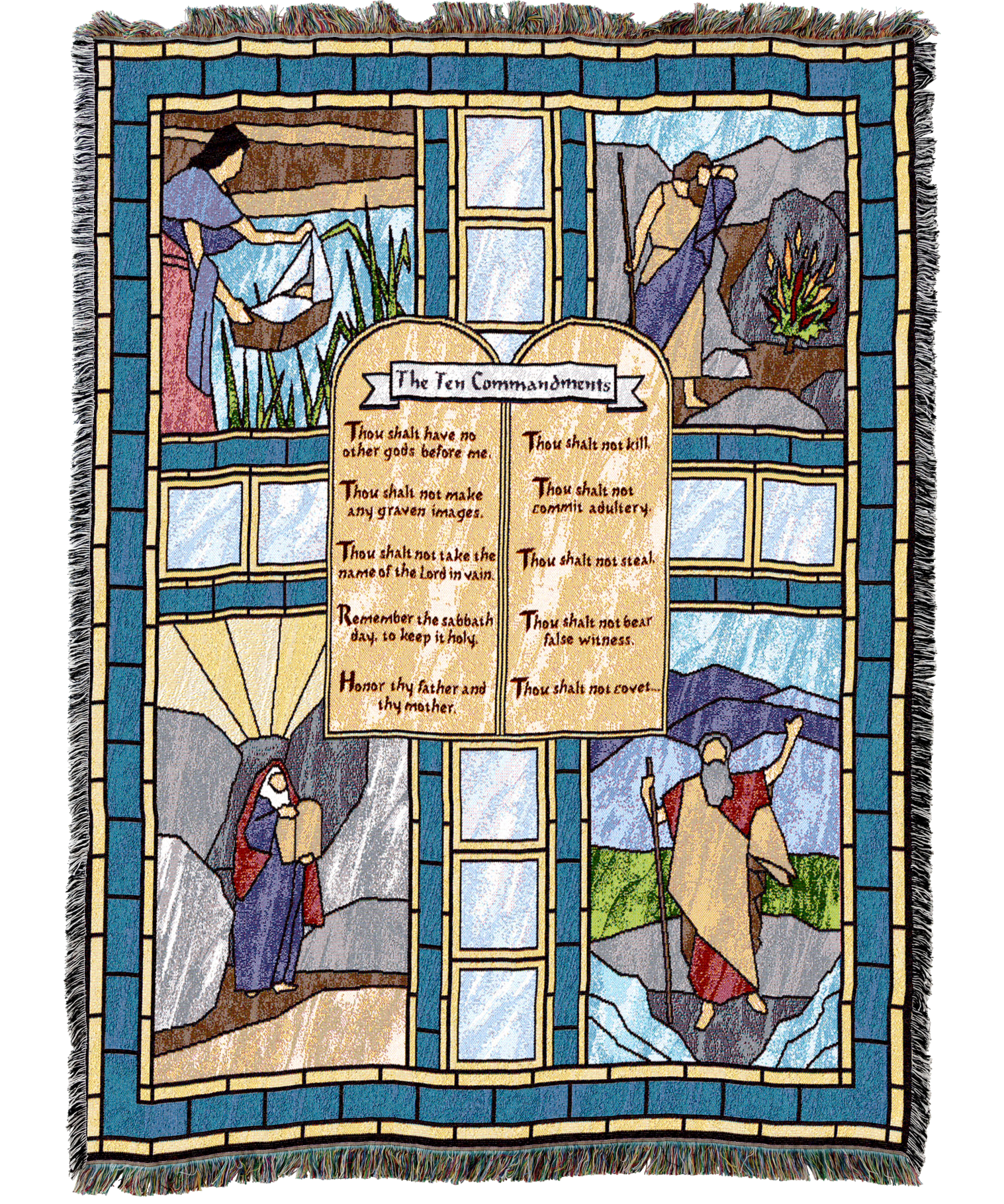 Ten Commandments Stained Glass Blanket
