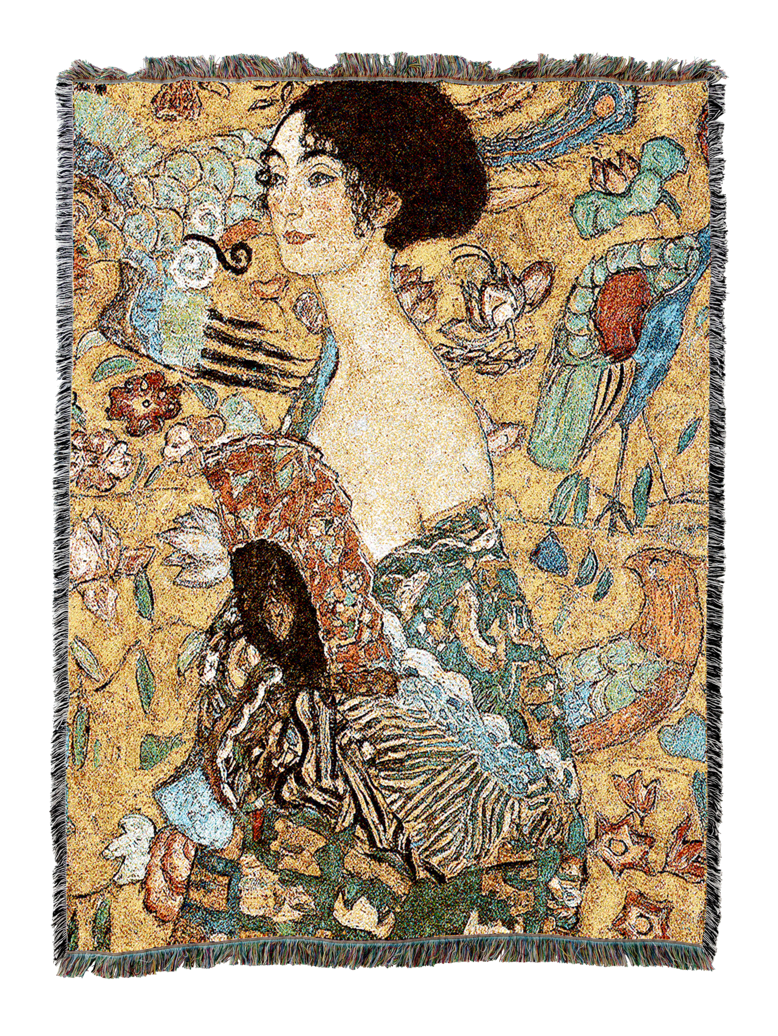 Lady With Fan Blanket