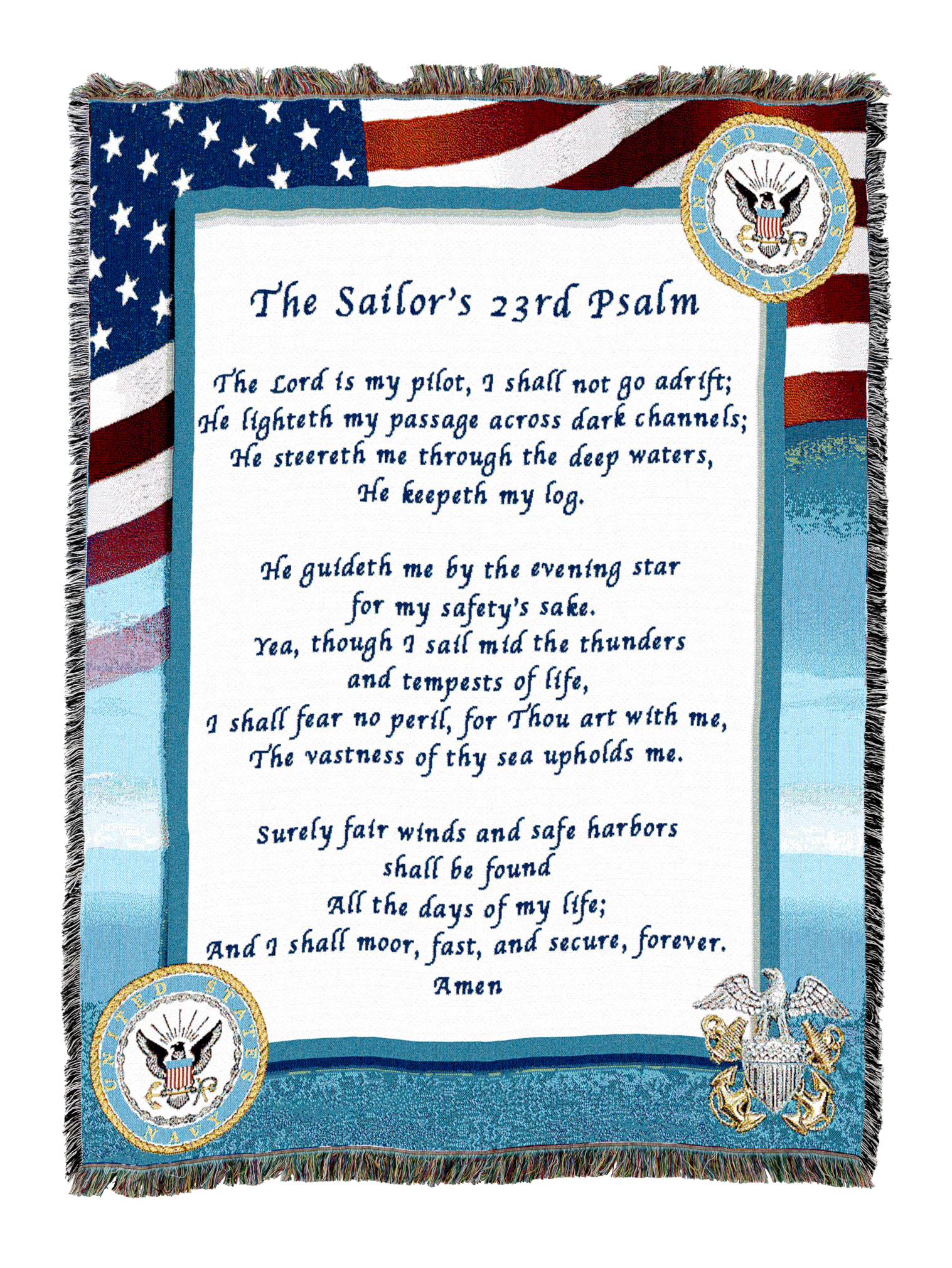Navy Poem Blanket