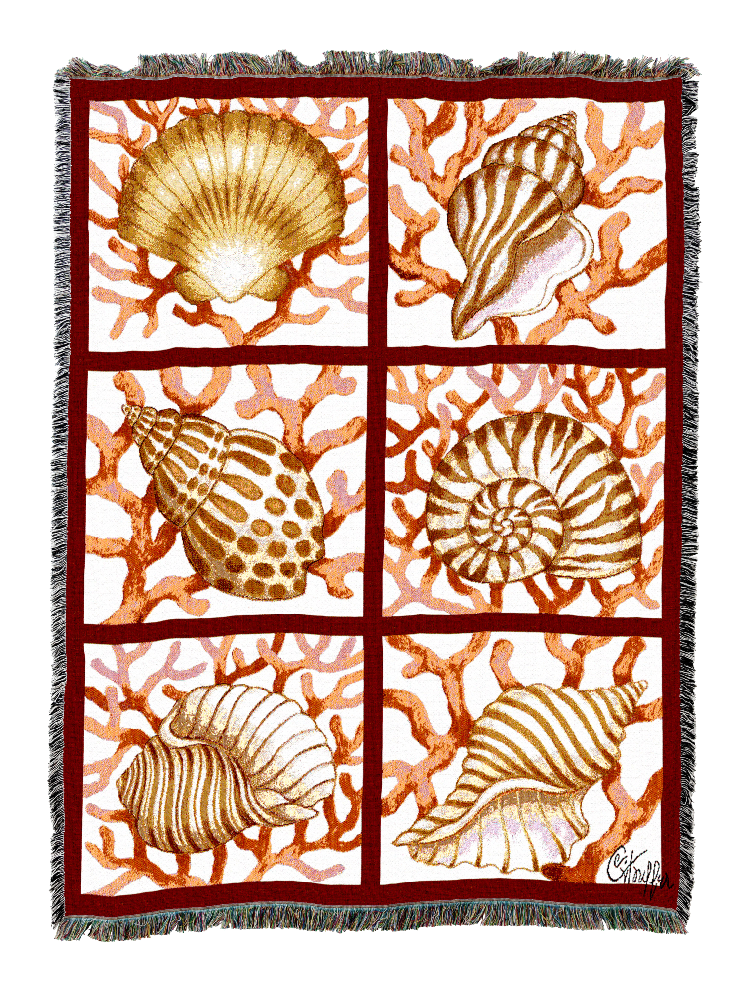 Shells And Coral Blanket
