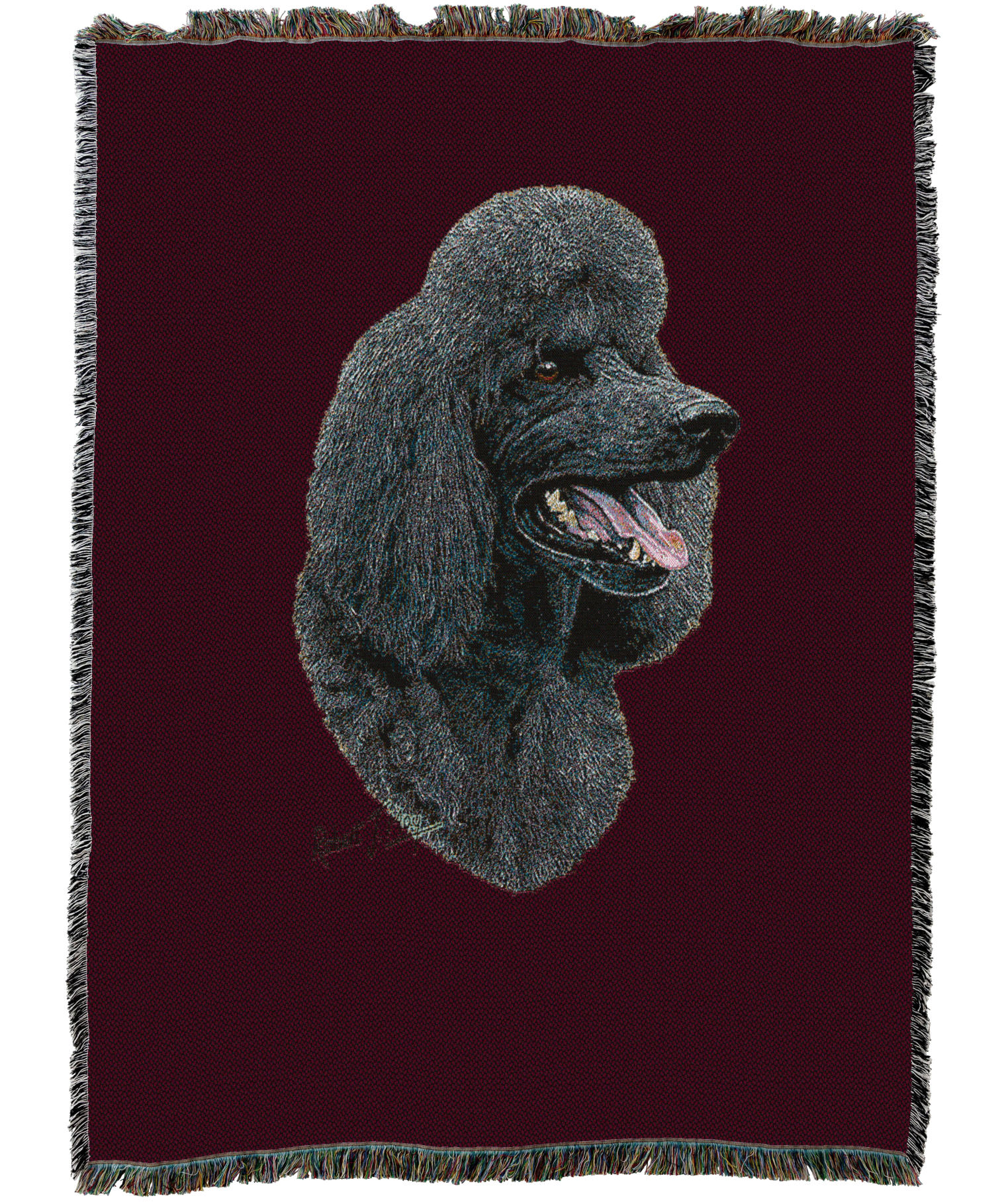 Poodle Black Blanket Red