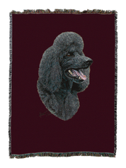 Poodle Black Blanket Red