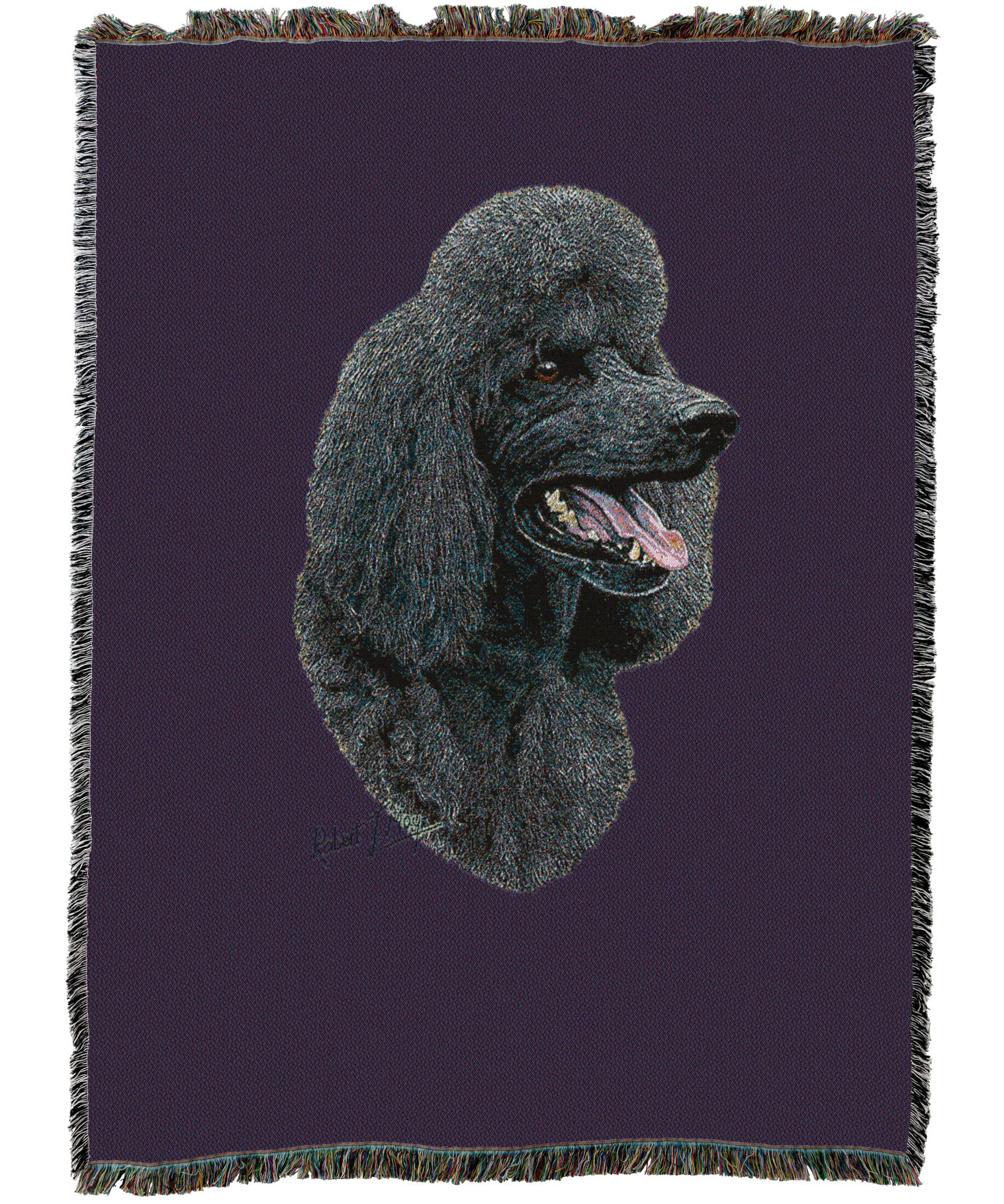 Poodle Black Blanket Purple