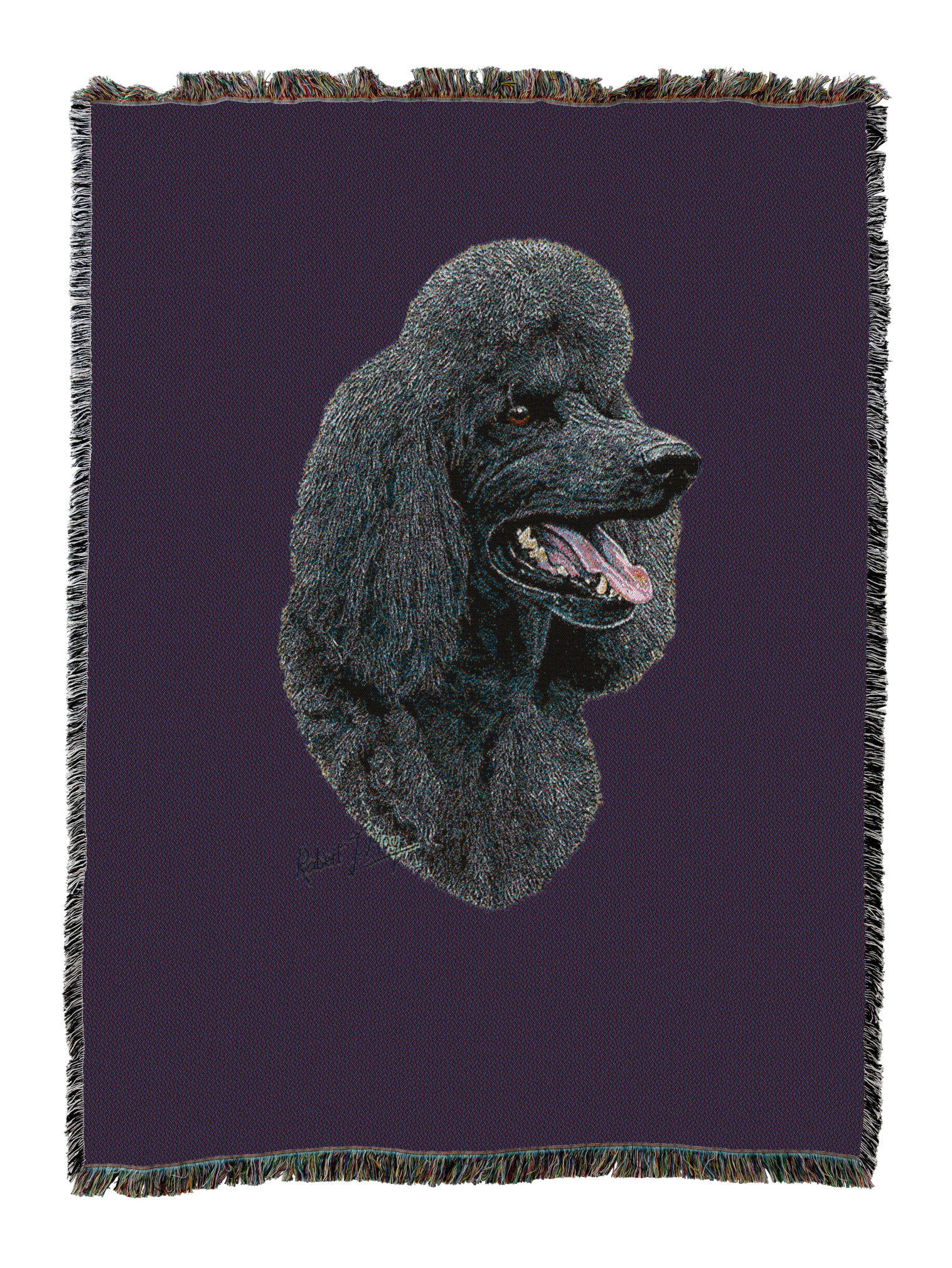 Poodle Black Blanket Purple