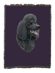 Poodle Black Blanket Purple