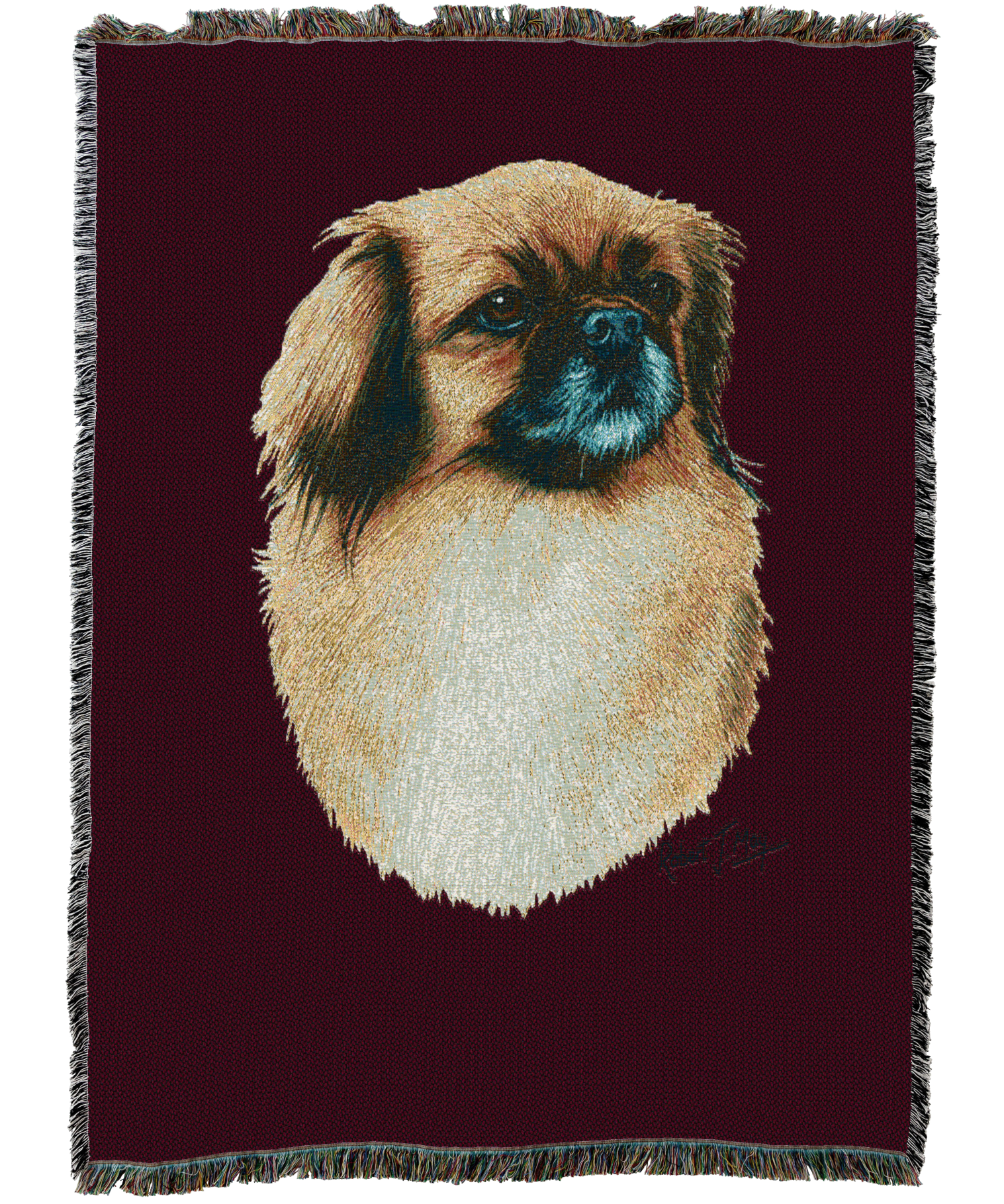 Tibetan Spaniel Blanket  Red