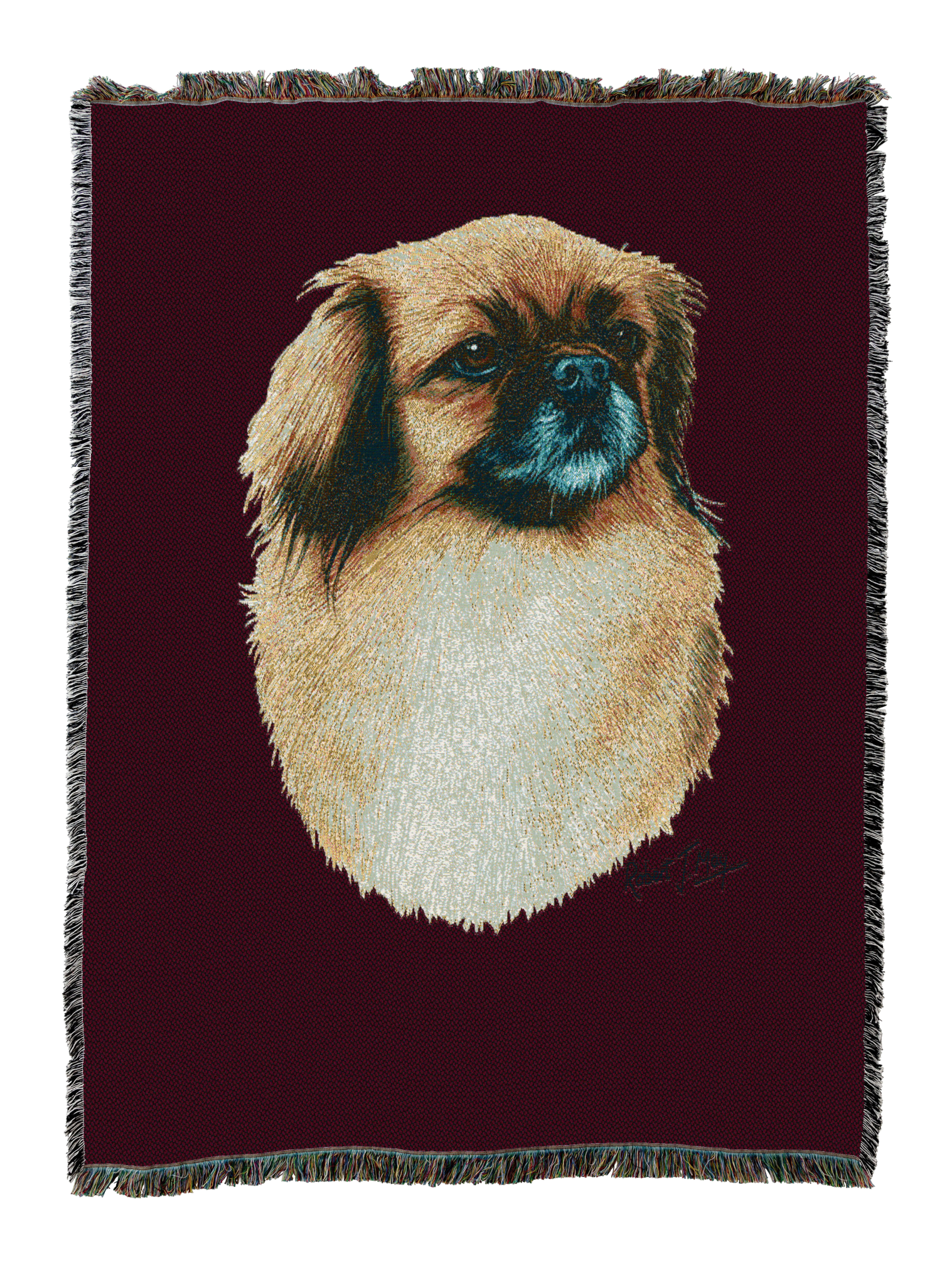Tibetan Spaniel Blanket  Red