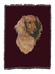 Long-Haired Dachshund Red Blanket