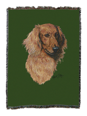 Long-Haired Dachshund Red Blanket