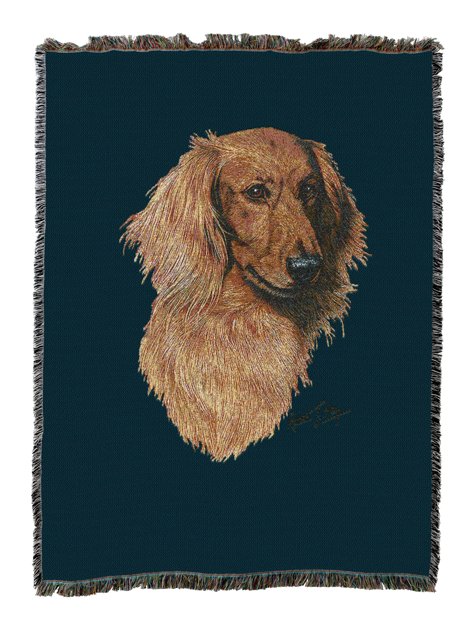 Long-Haired Dachshund Red Blanket