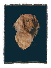 Long-Haired Dachshund Red Blanket