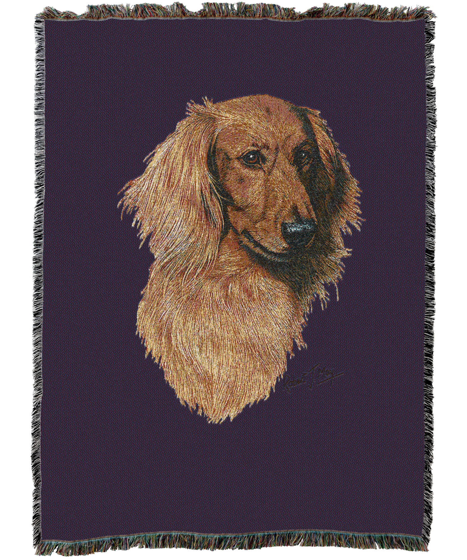 Long-Haired Dachshund Red Blanket