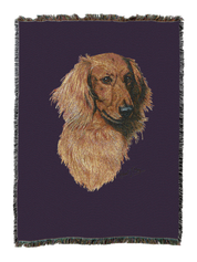 Long-Haired Dachshund Red Blanket
