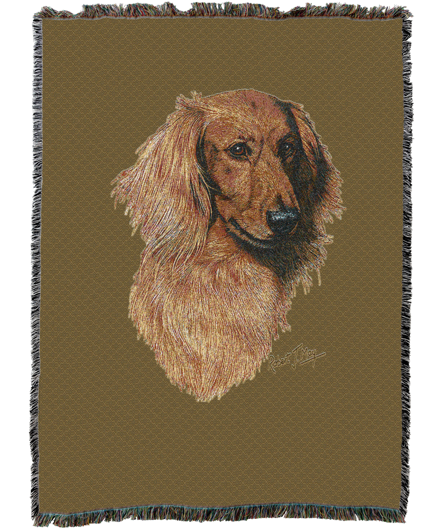 Long-Haired Dachshund Red Blanket
