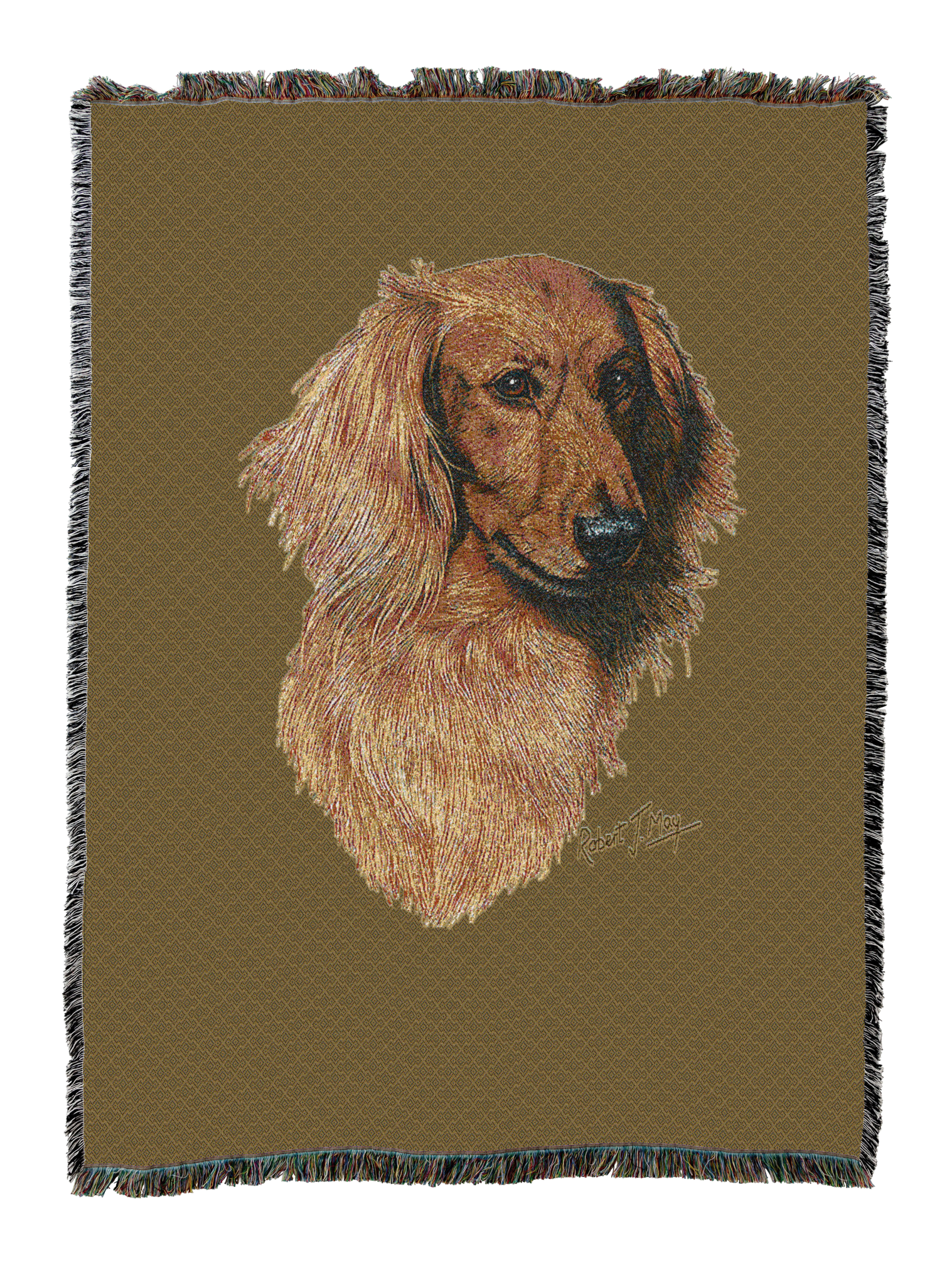 Long-Haired Dachshund Red Blanket