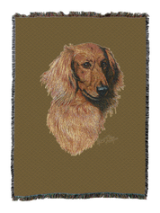 Long-Haired Dachshund Red Blanket