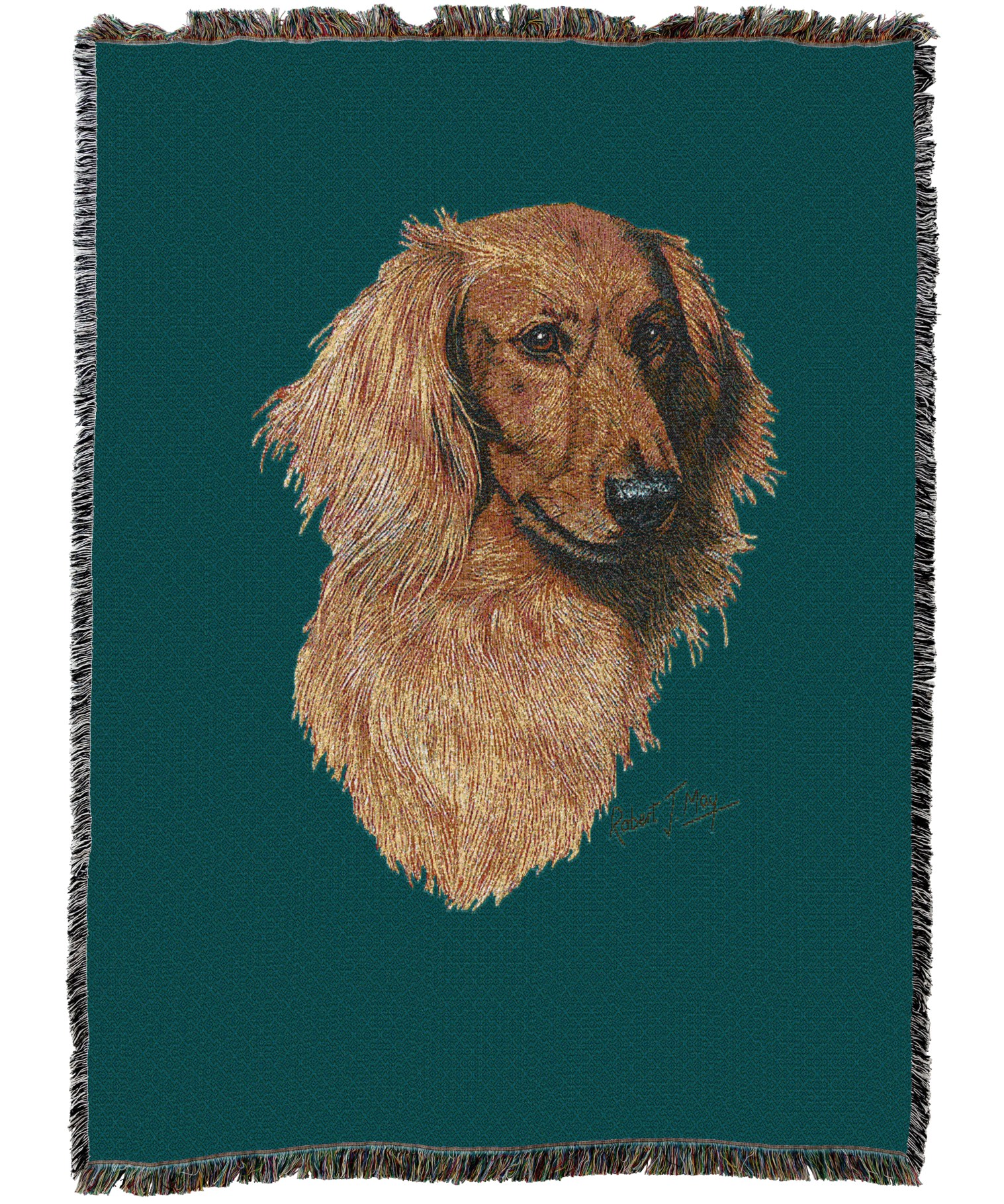Long-Haired Dachshund Red Blanket