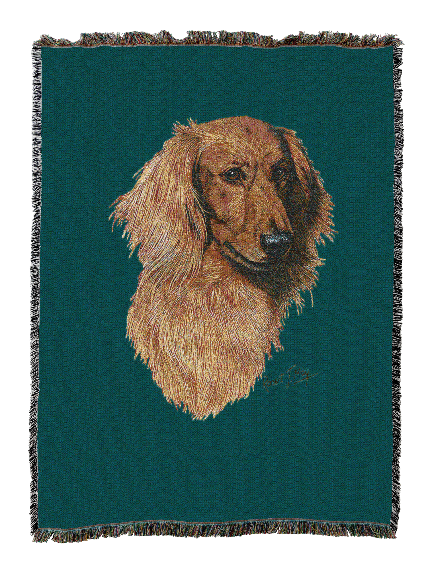 Long-Haired Dachshund Red Blanket