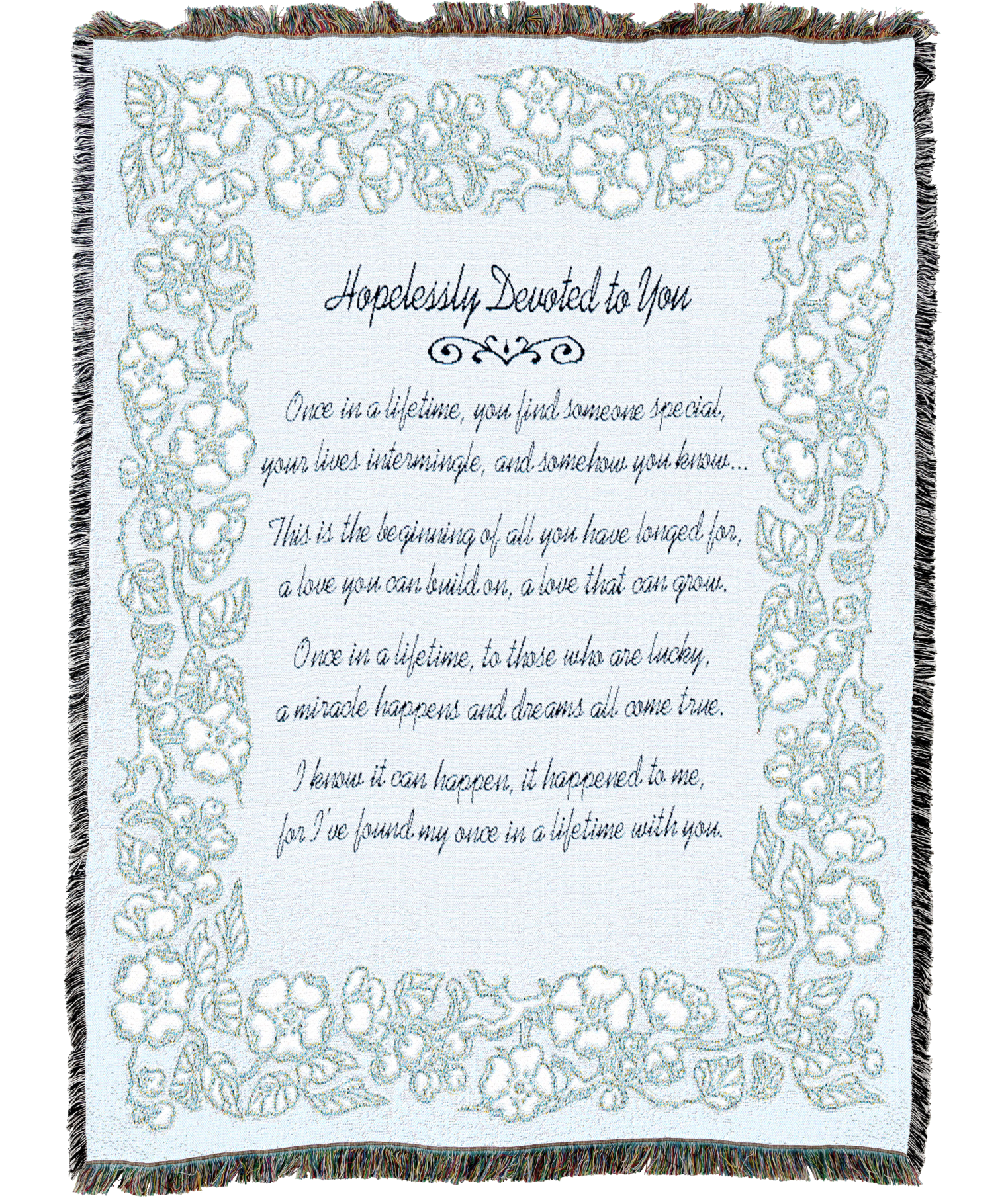 Wedding Embroidery Silver Blanket