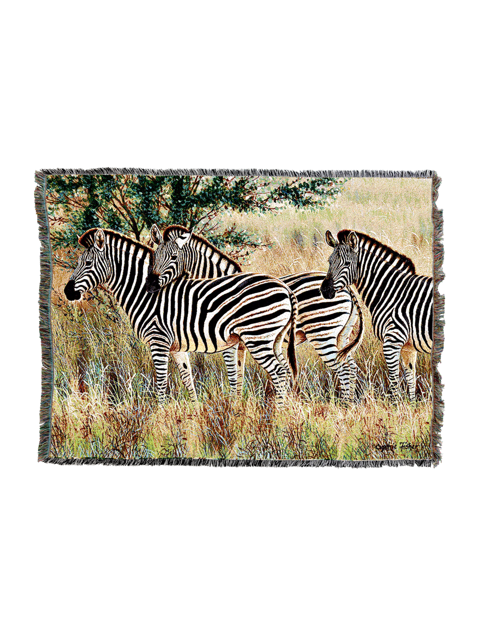 Three Zebra Group Blanket