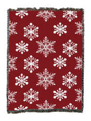 Snowflakes Red Blanket