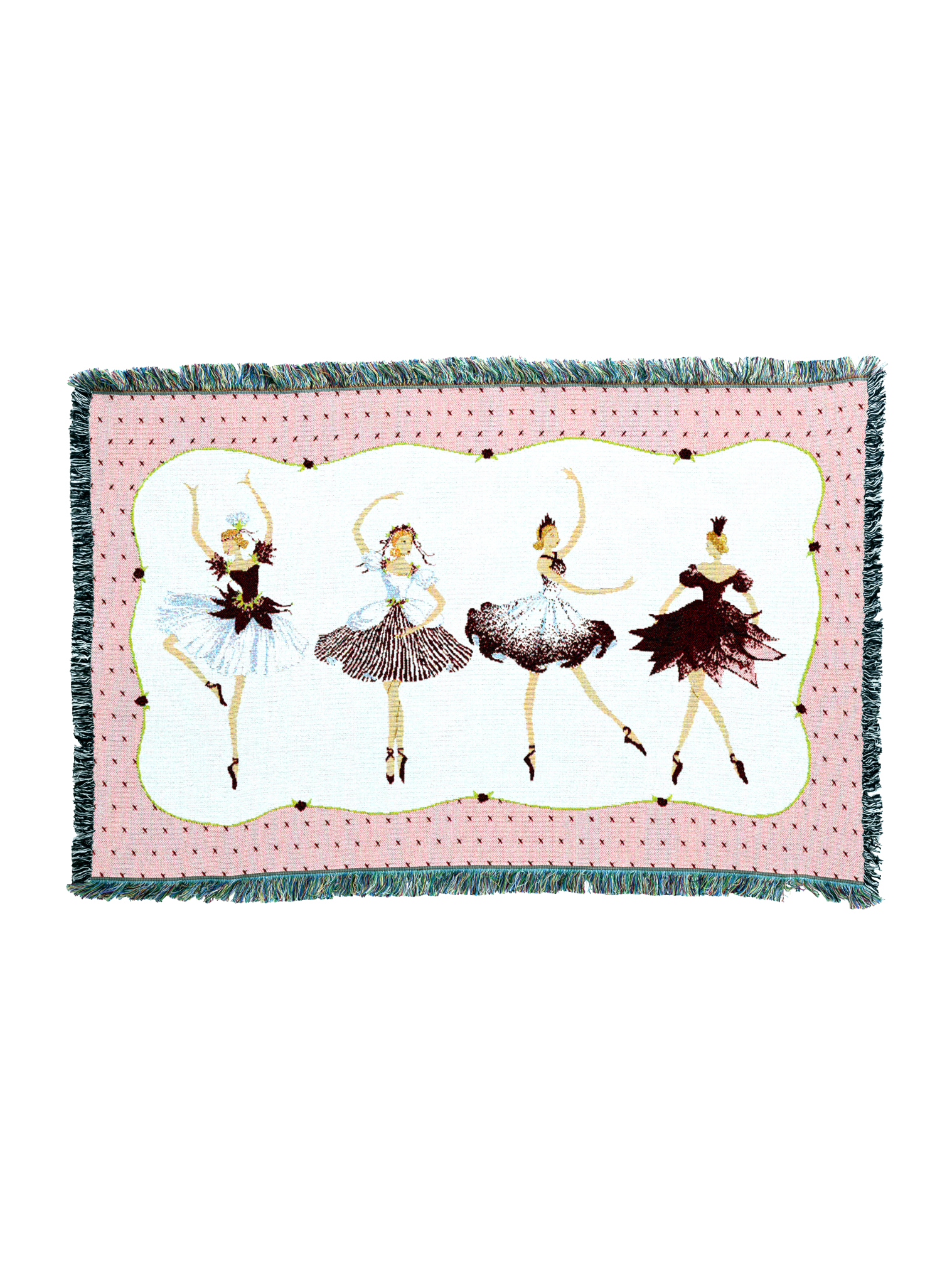 Four Ballerinas Tapestry Mini Blanket