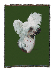 Chinese Crested Dog Blanket Green