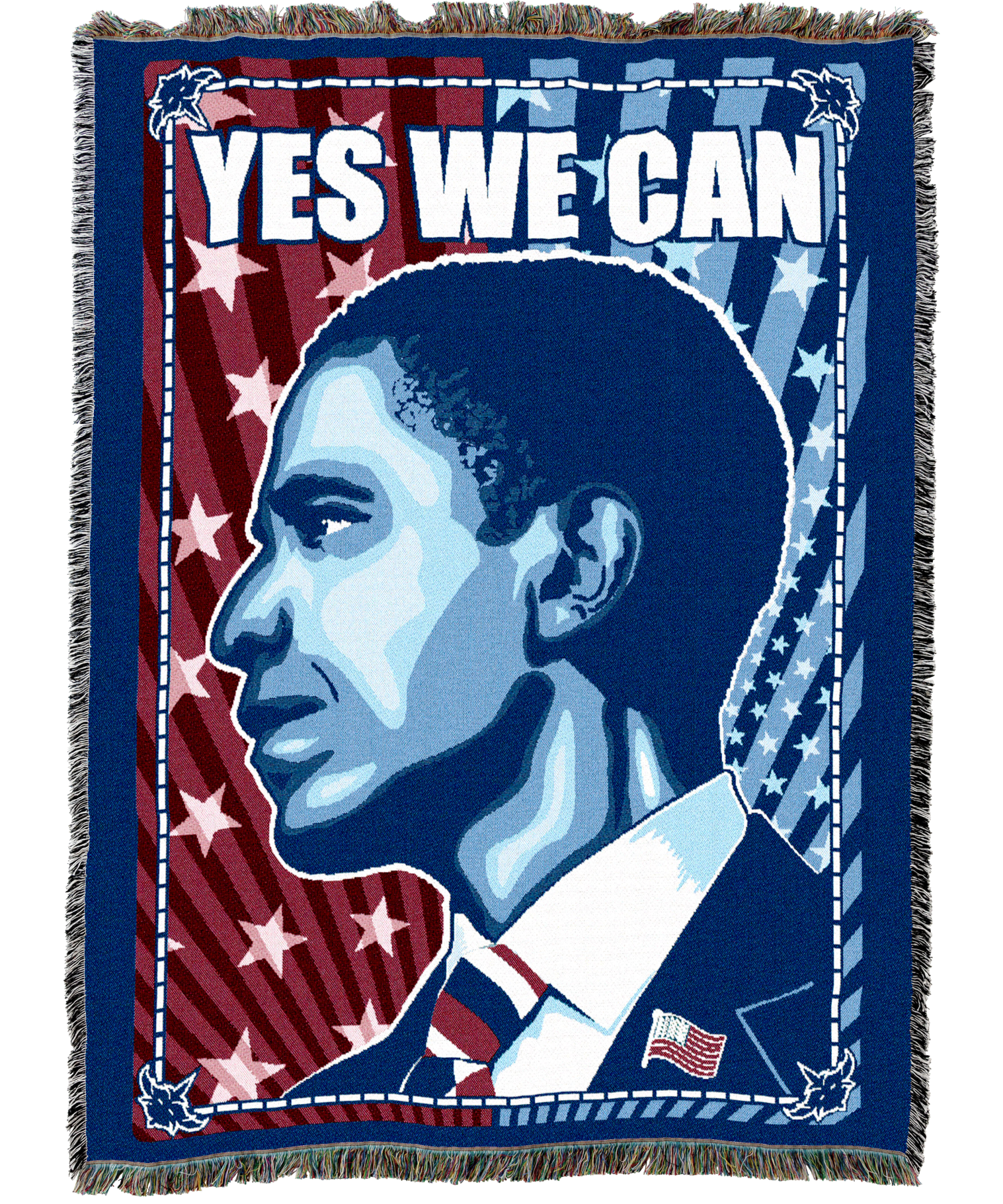 Yes We Can Obama Profile Blanket