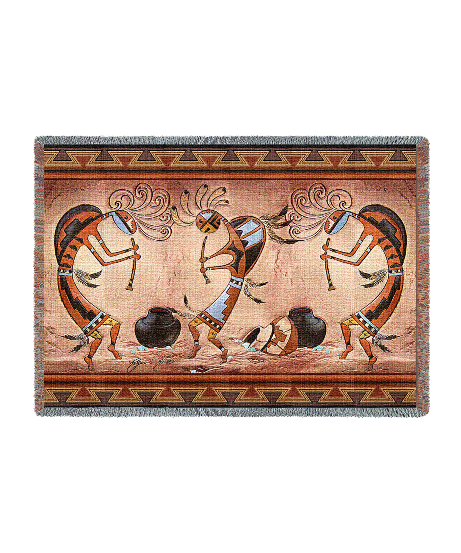 Kokopelli Pot Dance Blanket