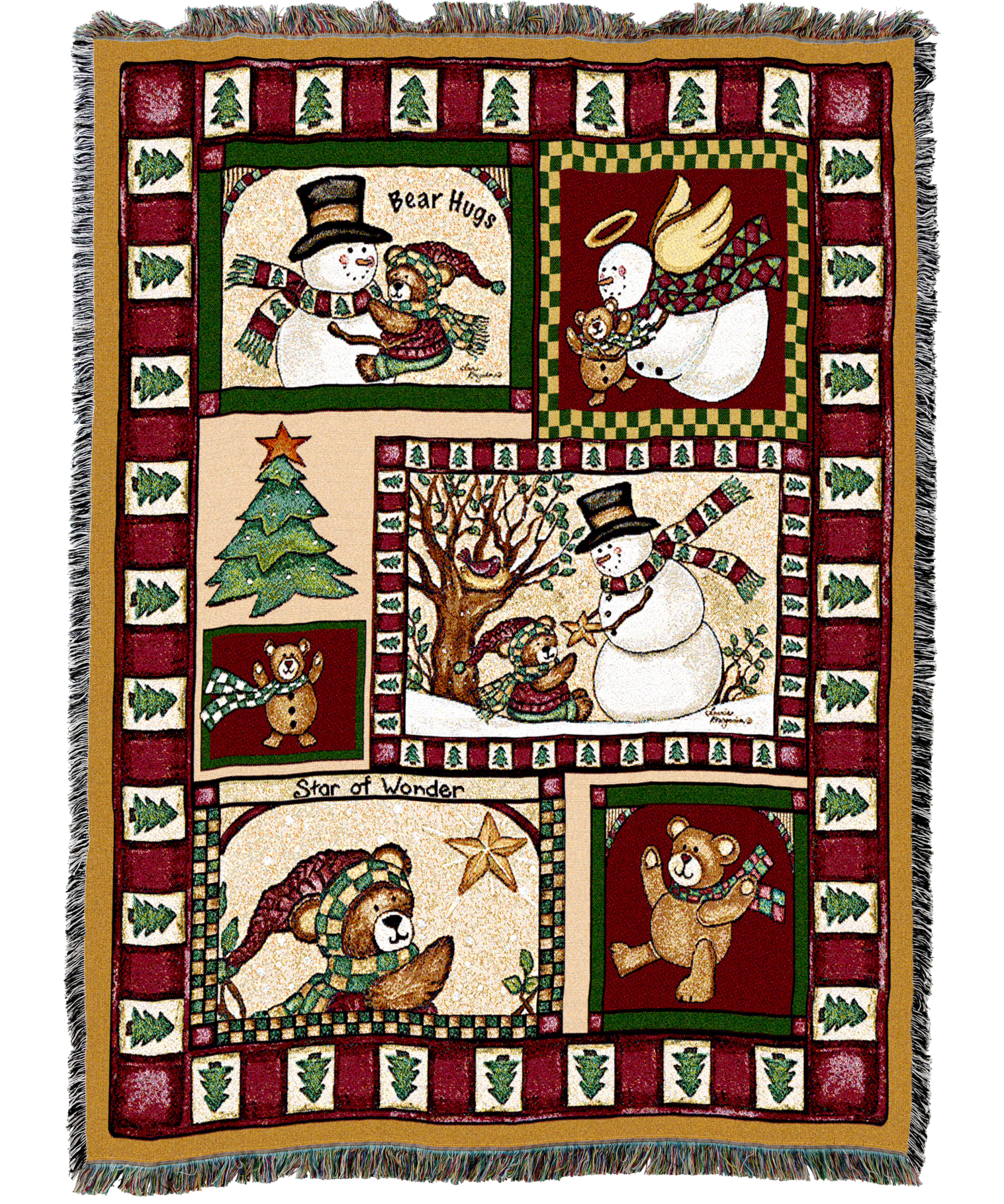 Christmas Bear Patchwork Blanket