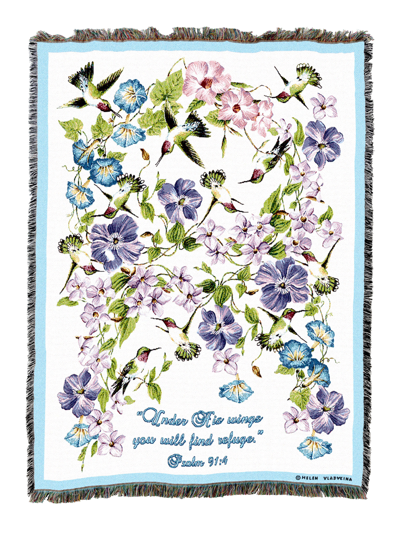 Hummingbirds Psalm Blanket