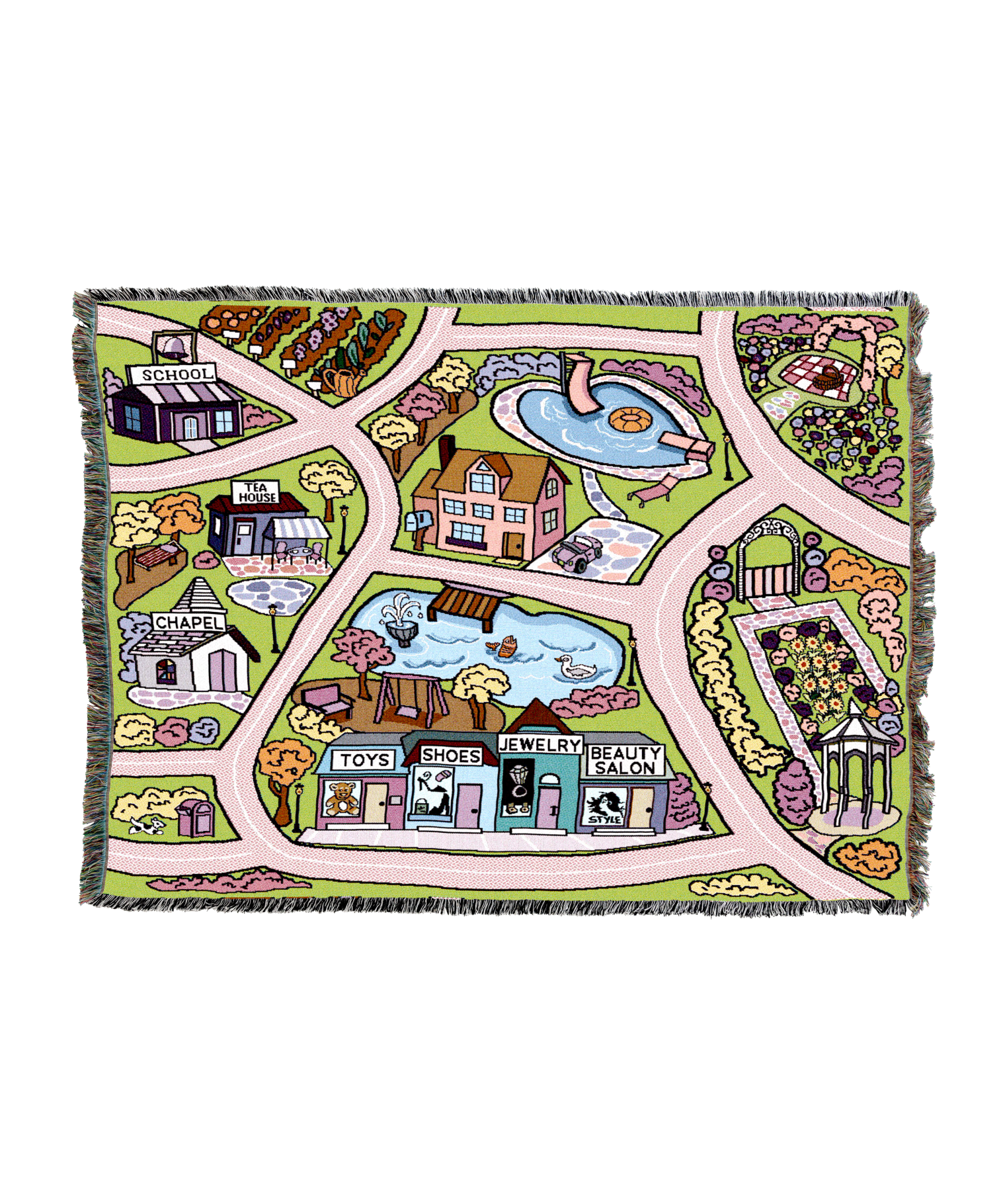 Road Play Mat Pink Blanket