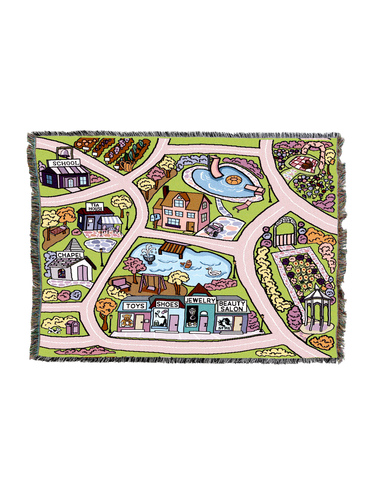 Road Play Mat Pink Blanket