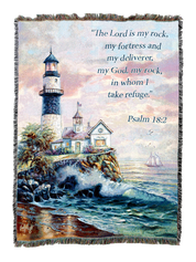 Lord Is My Rock Lighthouse Blanket
