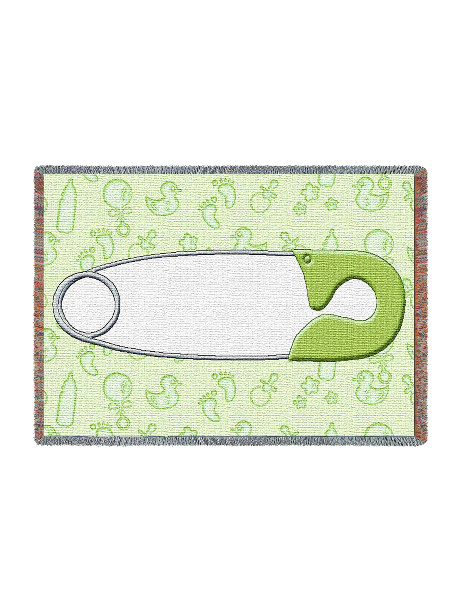 Diaper Pin Green Mini Blanket