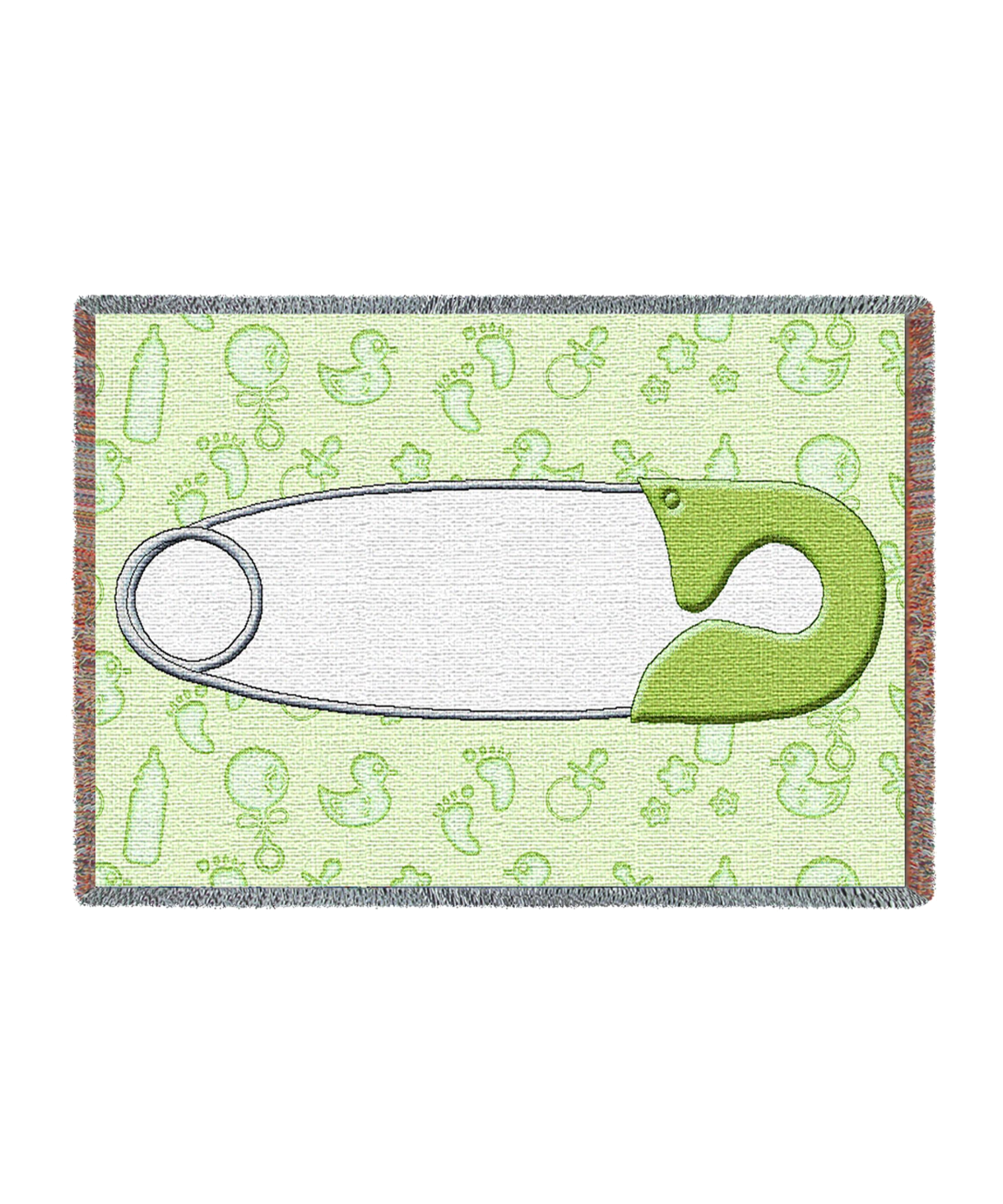 Diaper Pin Green Mini Blanket