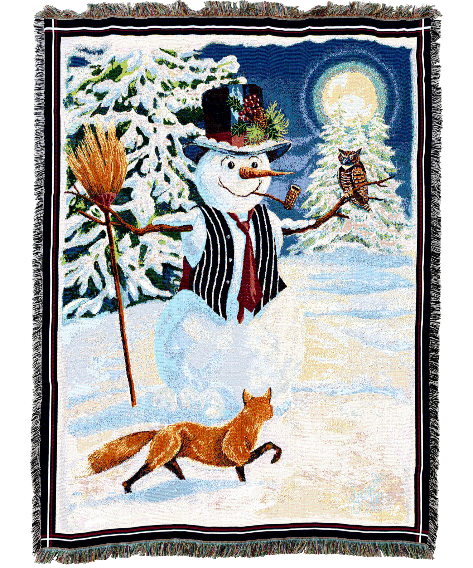 Twilight Frosty Snowman Blanket