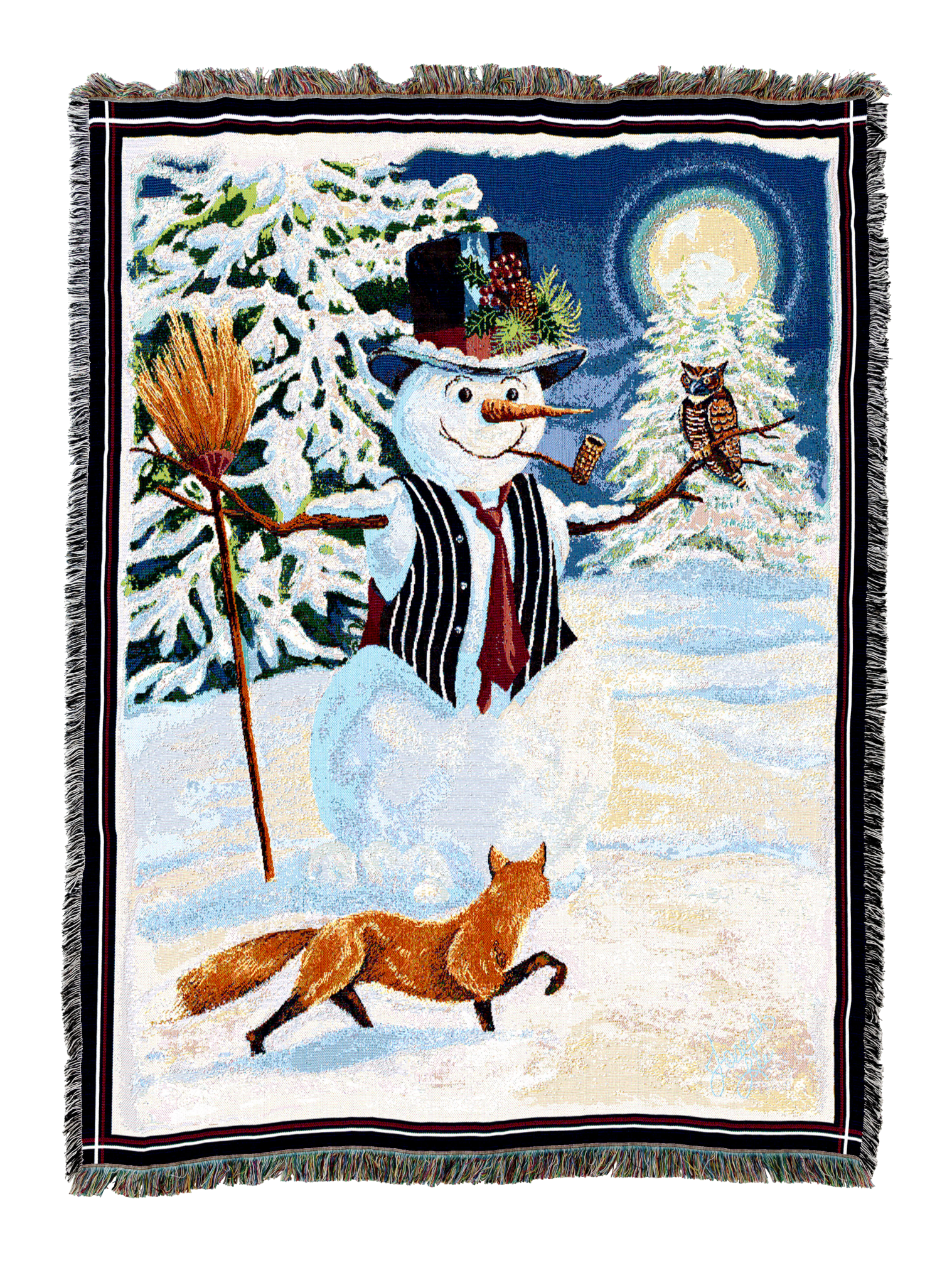 Twilight Frosty Snowman Blanket