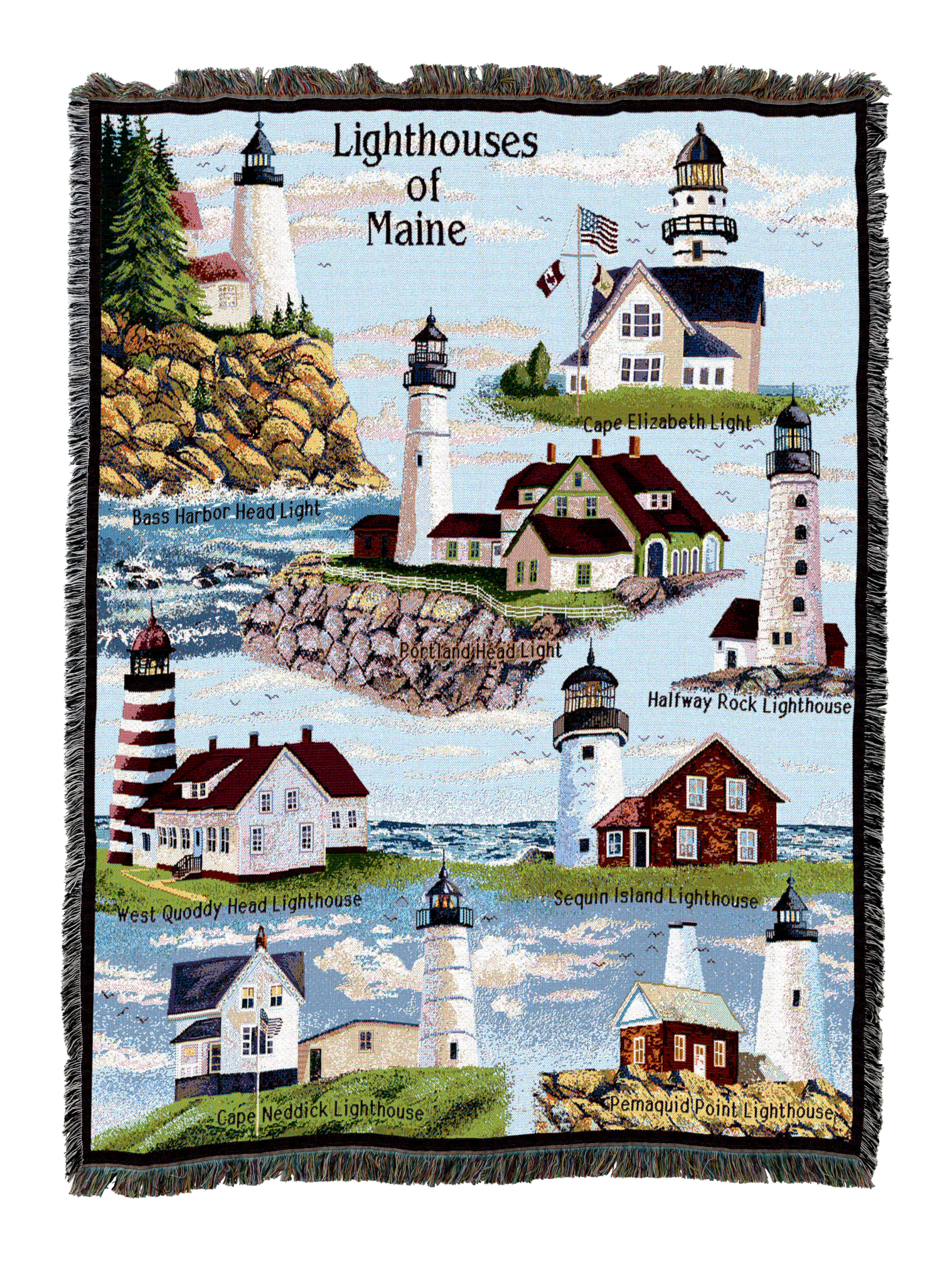 Lighthouses Of Maine Blanket
